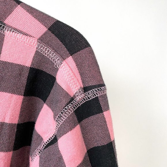 Little Blue House Pink Black Buffalo Check One Piece Onesie Union Suit, Size XS - Picture 2 of 7